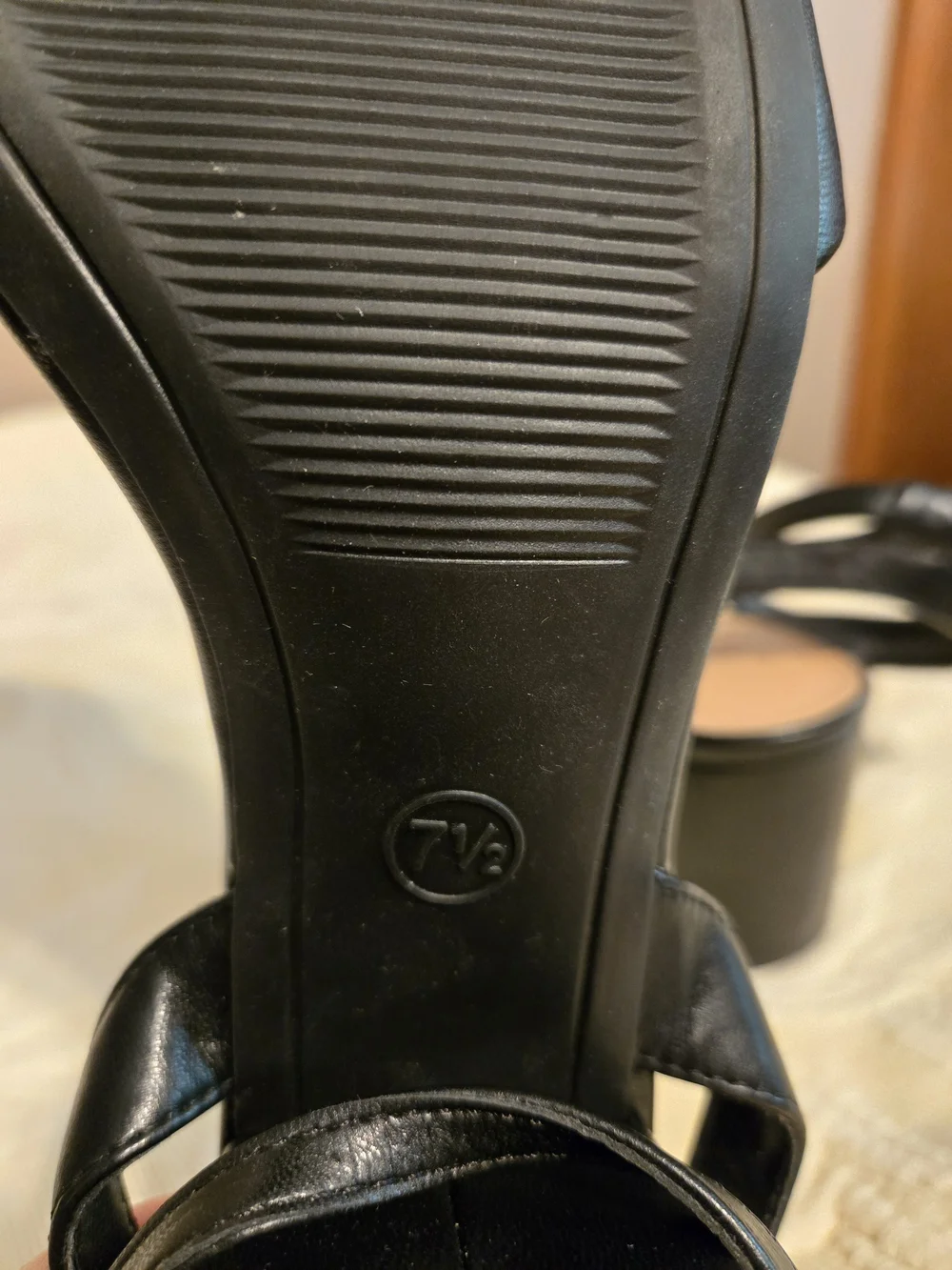 A New Day Shannon Black Square Open Toe Block Heels 7.5